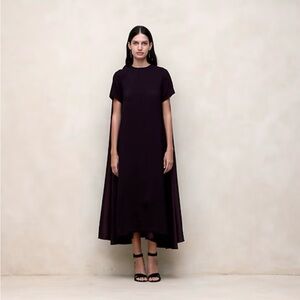 Banana Republic Aurelia Maxi Dress Petite S NWT Black Minimalist